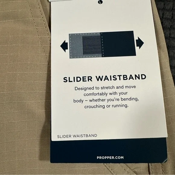 Propper Edgetec Tactical Pants Khaki 36x32 Slider Waist DWR Ripstop Mens - Picture 4 of 10